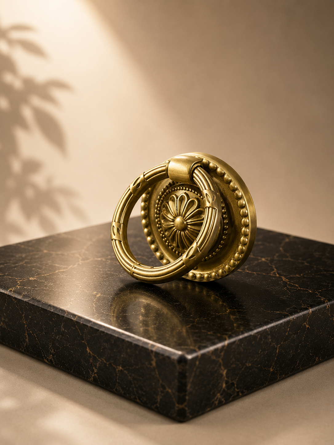 Vintage Retro Brass Ring Pull | Solid Brass Cabinet Knob | Brass Essence