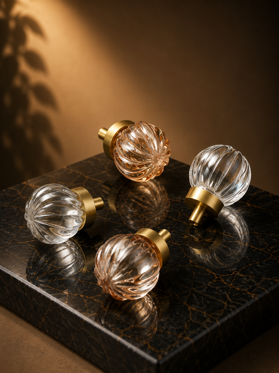 Fluted Crystal Cabinet Knob | Luxury Crystal Drawer Pull Knob