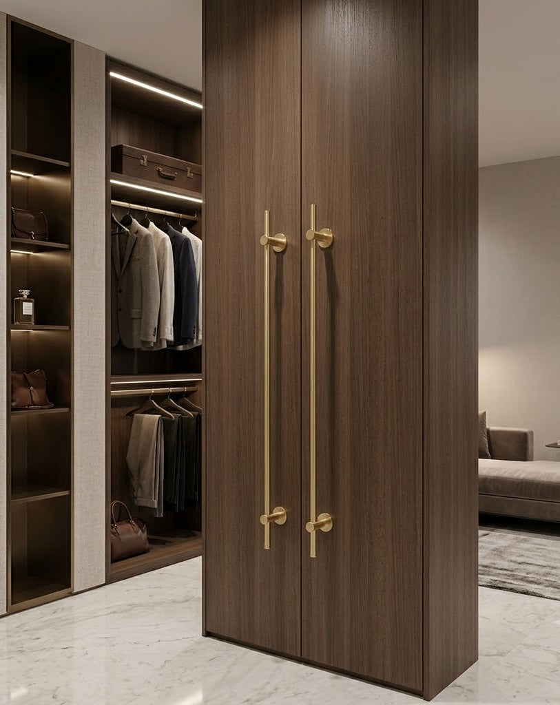Adjustable Solid Brass Bar Handles – product view – Brass Essence