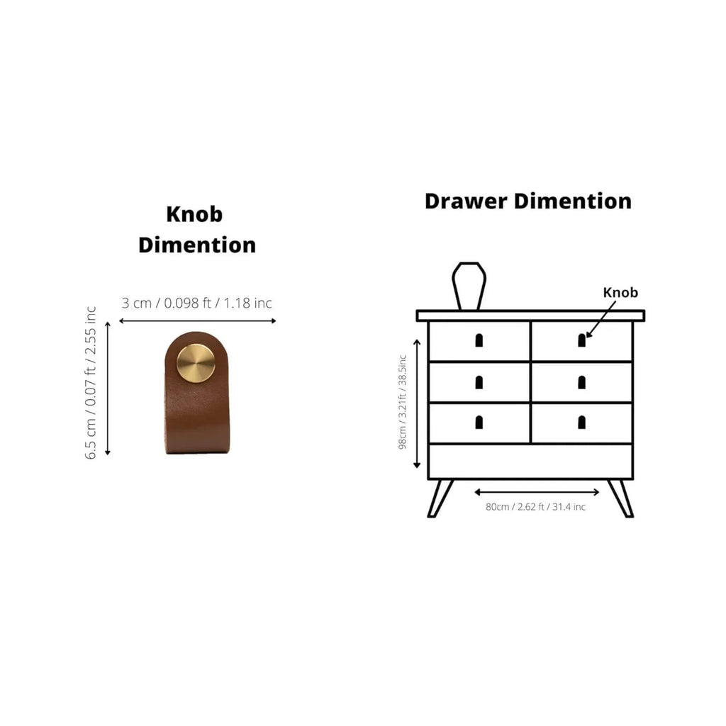 Leather & Brass Strap Cabinet Pulls | Premium Leather Handles