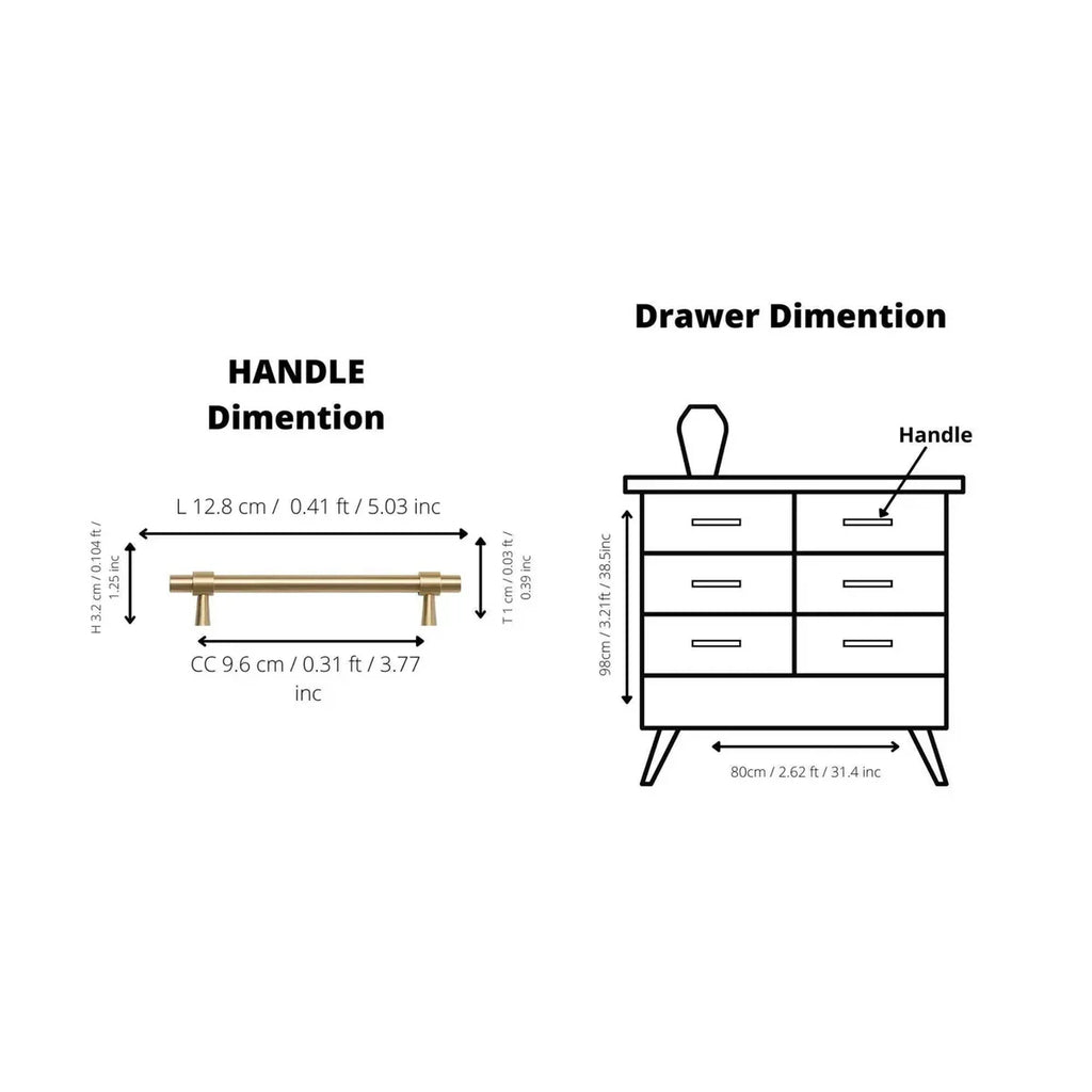 Naveena Signature Brass Collection | Solid Brass Cabinet & Kitchen Handles