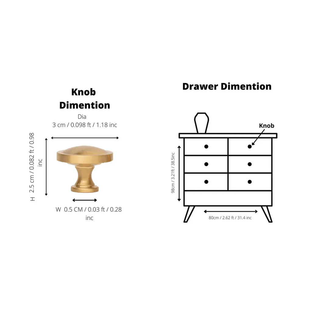 Krisha Solid Brass Round Cabinet Knob | Brass Essence