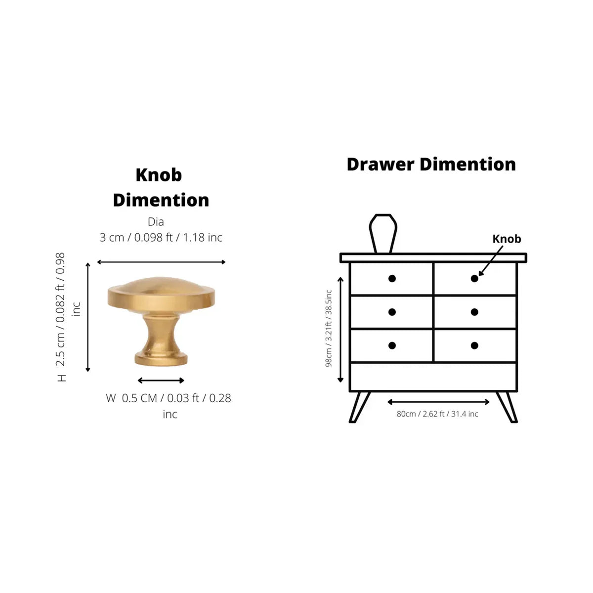 Krisha Solid Brass Round Cabinet Knob | Brass Essence
