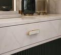 Fuji White Marble & Brass Handle | Luxury Cabinet Handle India