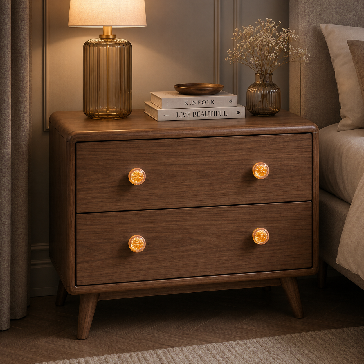 Moon Orb Crystal Cabinet Knob | Acrylic & Natural Crystal Knob