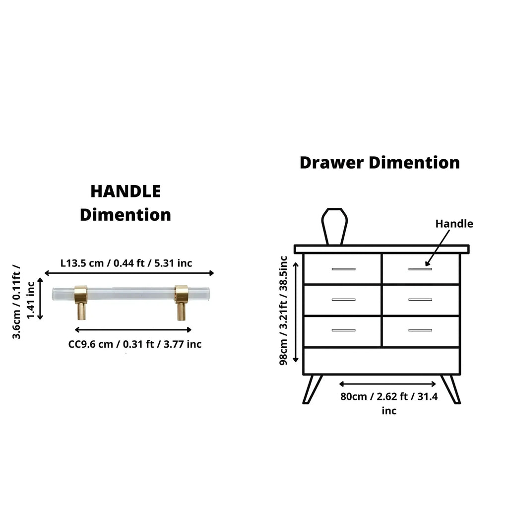 Lumiera Clear Acrylic & Brass Handle Collection