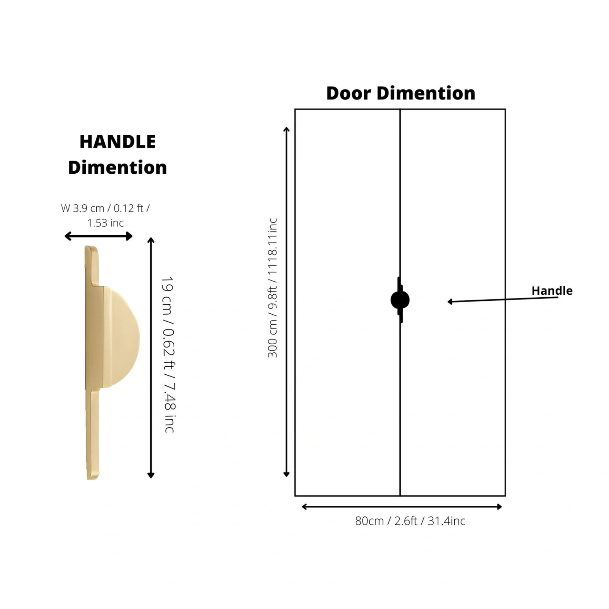 Modern circle and bar door handle by Brass Essence in gold and black finish, made of zinc alloy with a sleek, premium design.