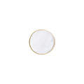 Mother of Pearl and brass round cabinet knob by Brass Essence, featuring a polished pearl and brass finish with a sleek circular shape.