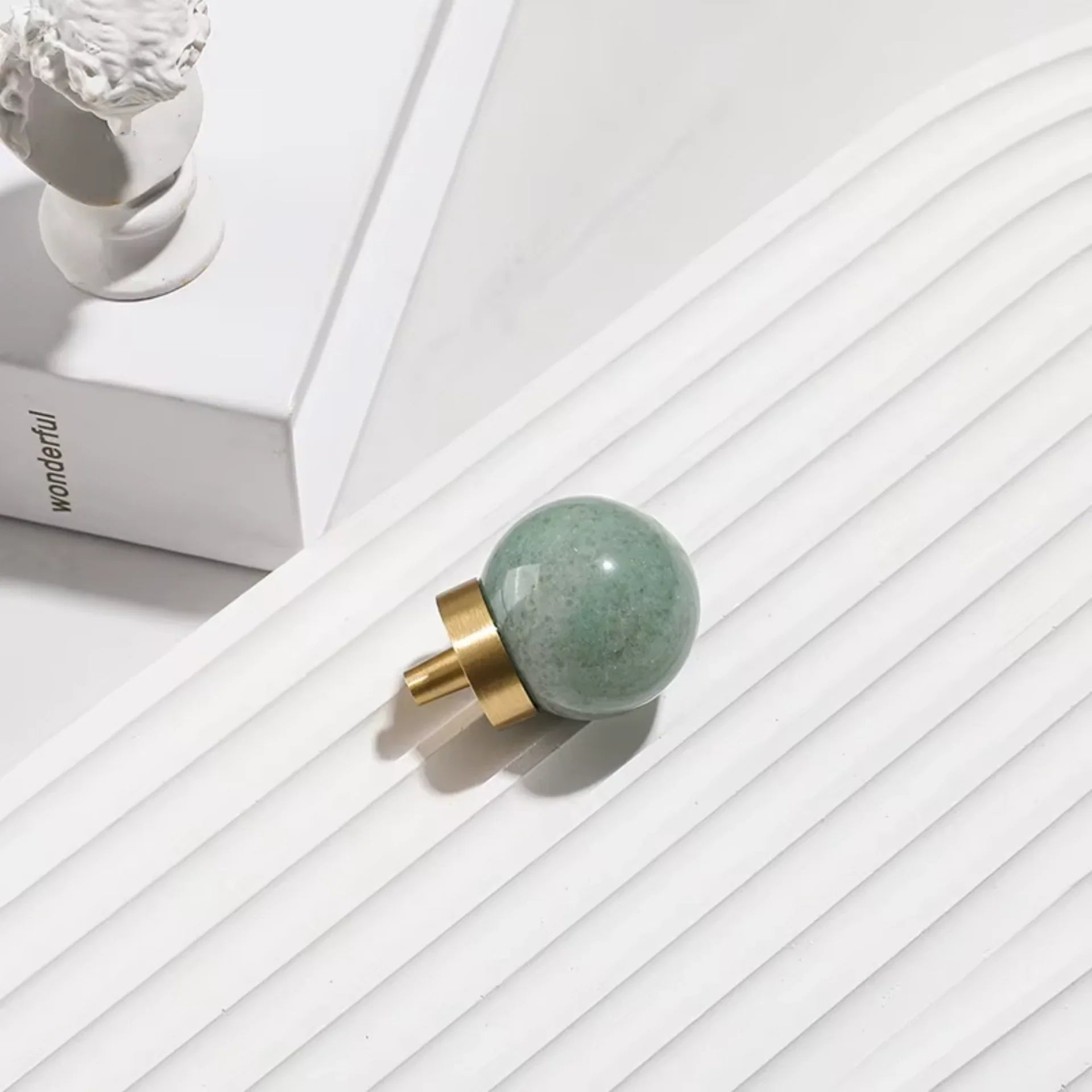 Natural Crystal Ball Brass Cabinet Knob | Luxury Crystal Knob