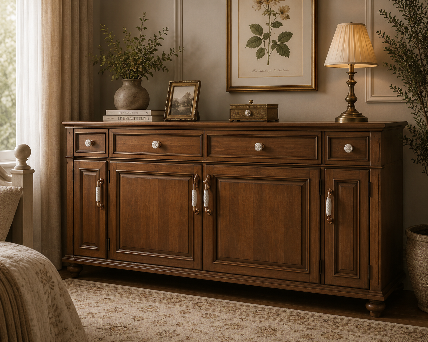 Linéa Ridged Ceramic & Gold Cabinet Handles | Luxury Ceramic Handles India