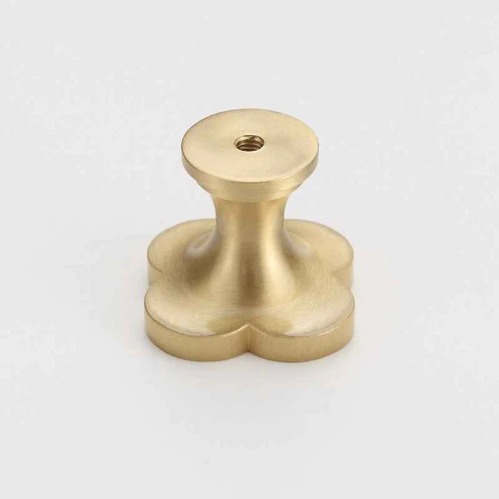 Clover Acrylic Brass Cabinet Knob | Brass Essence India