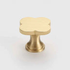 Clover Acrylic Brass Cabinet Knob | Brass Essence India