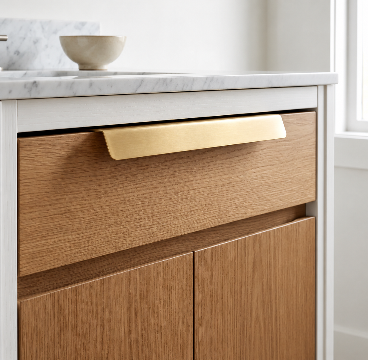 Luxury Brass Profile Handles for Kitchen Drawers & Wardrobes | Brass Essence