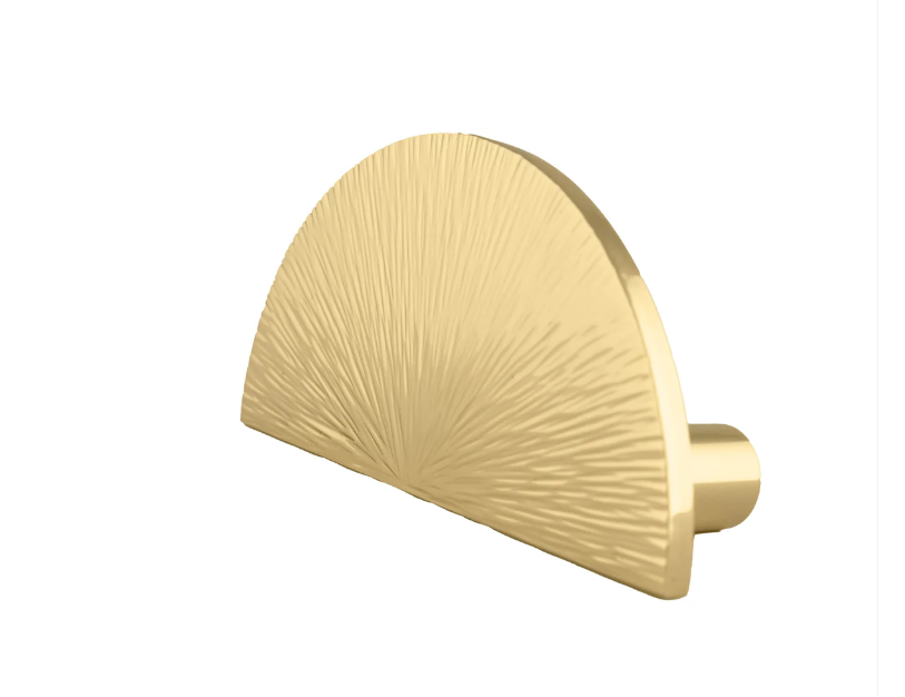 Hammered Brass Half-Circle Pulls | Brass Wardrobe & Cabinet Handles