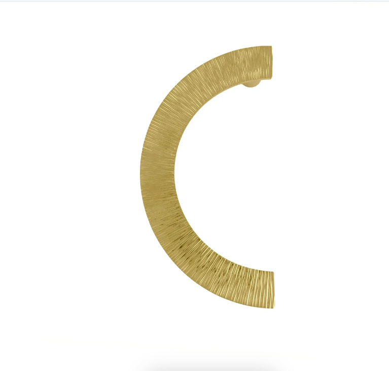 Hammered Brass Half-Circle Pulls | Brass Wardrobe & Cabinet Handles