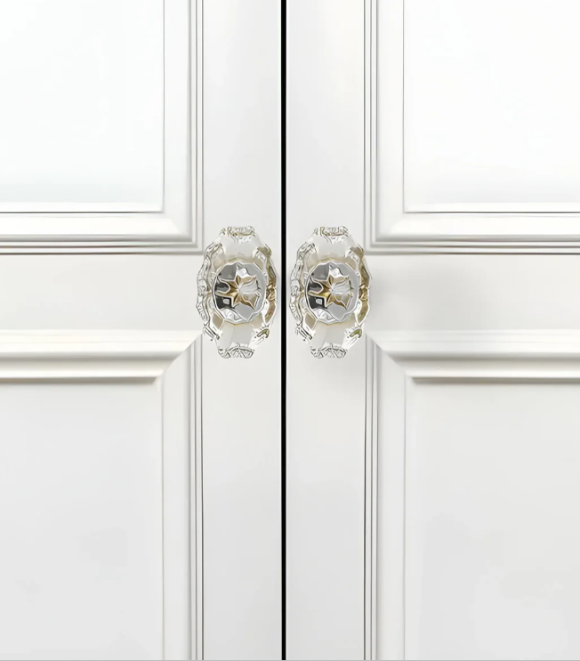 Diamond Faceted Crystal Cabinet Knob | Luxury Crystal Knob