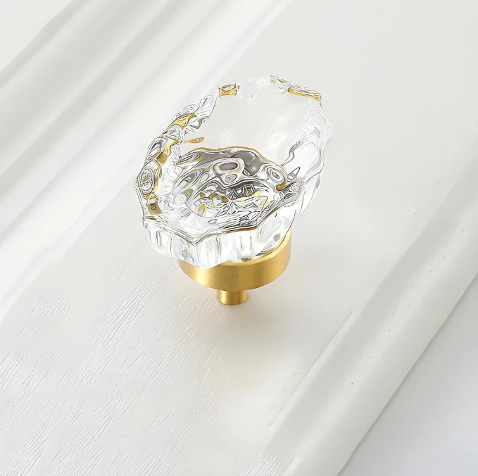 Diamond Faceted Crystal Cabinet Knob | Luxury Crystal Knob