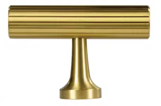 Linear Fluted Bar Cabinet Handle | Brass Essence