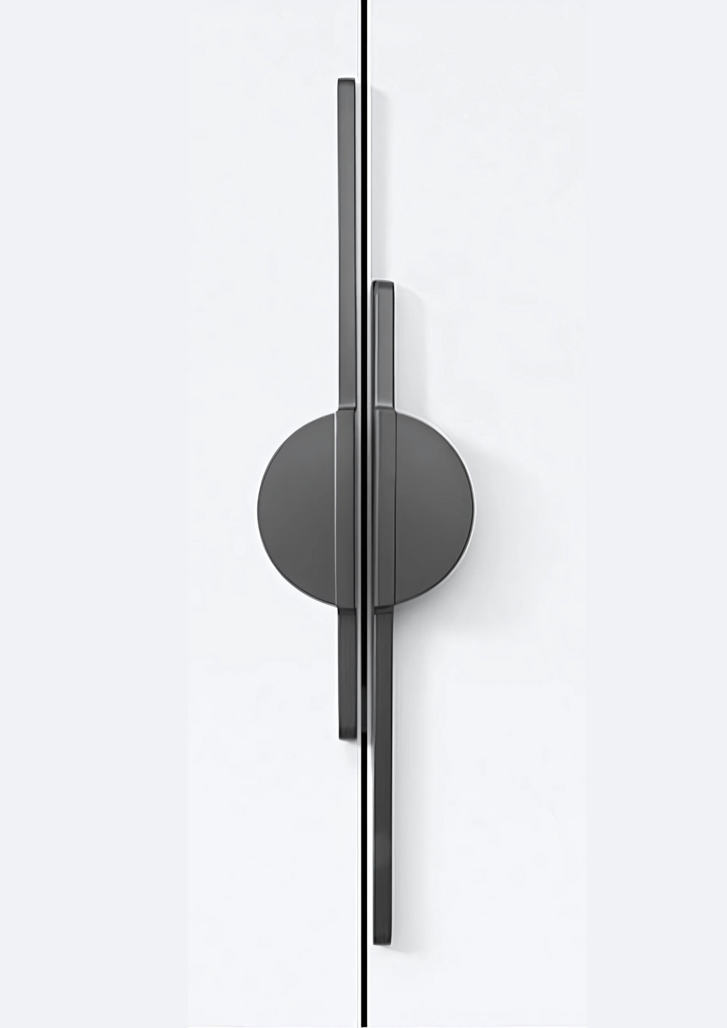 Gold and black modern circle and bar door handle by Brass Essence, zinc alloy with a premium finish.