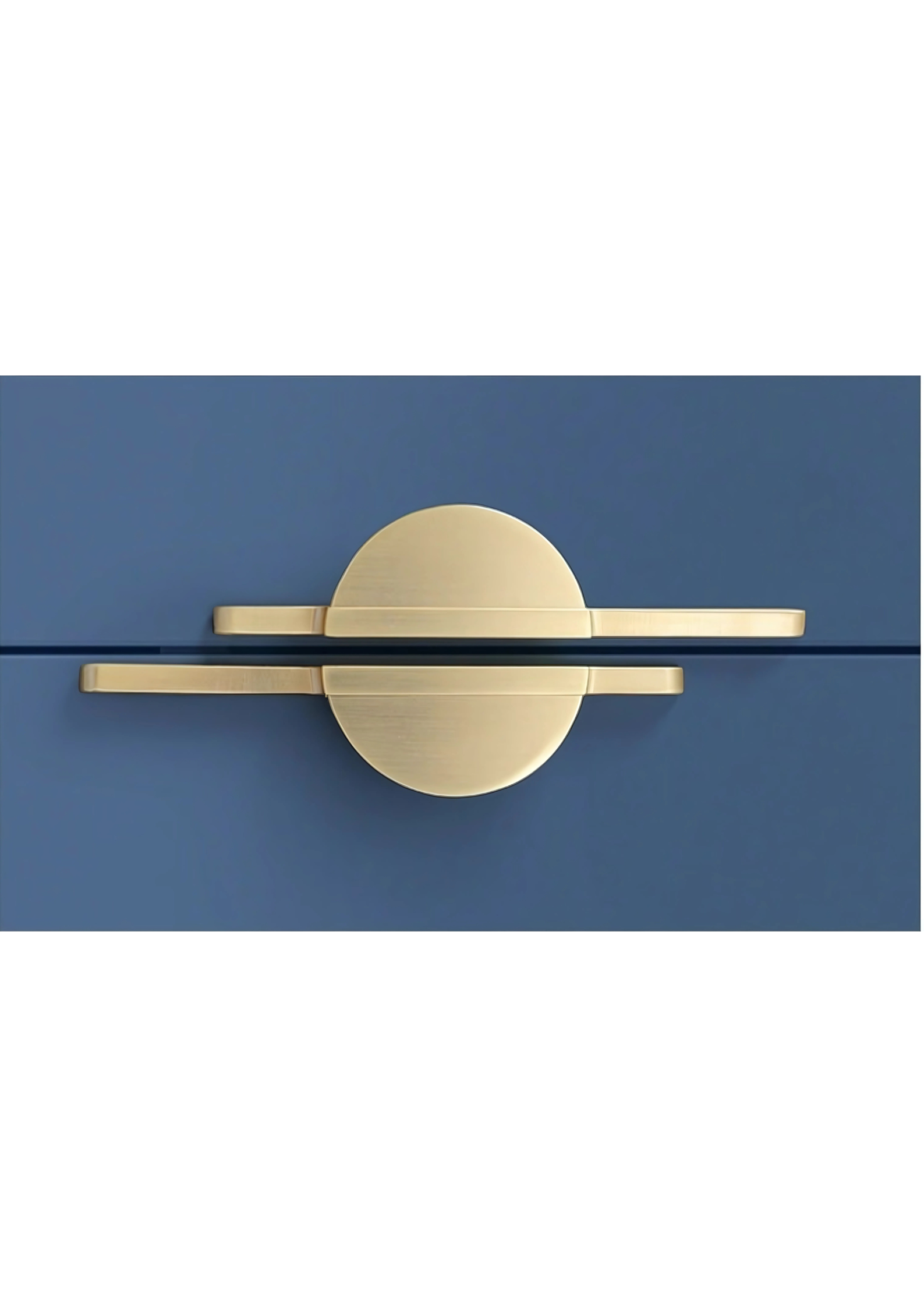 Gold and black modern circle and bar door handle by Brass Essence, made of zinc alloy with a premium finish.