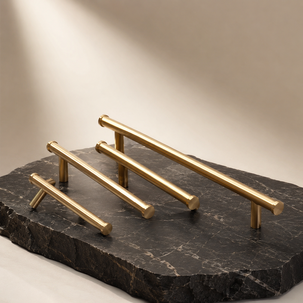 Euro Bar Solid Brass Cabinet Handles | Luxury Kitchen Handles
