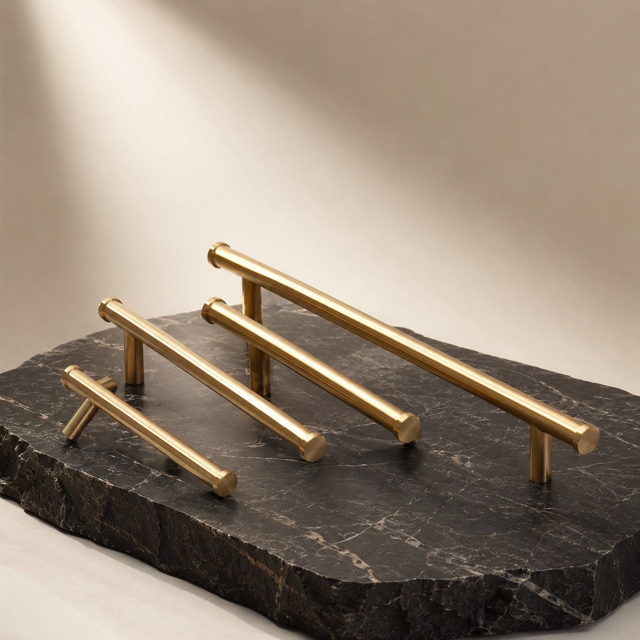 Euro Bar Solid Brass Cabinet Handles | Luxury Kitchen Handles