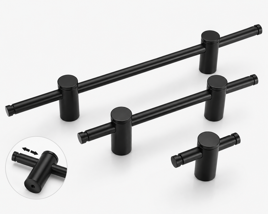 Adjustable Solid Brass Bar Handles – product view – Brass Essence