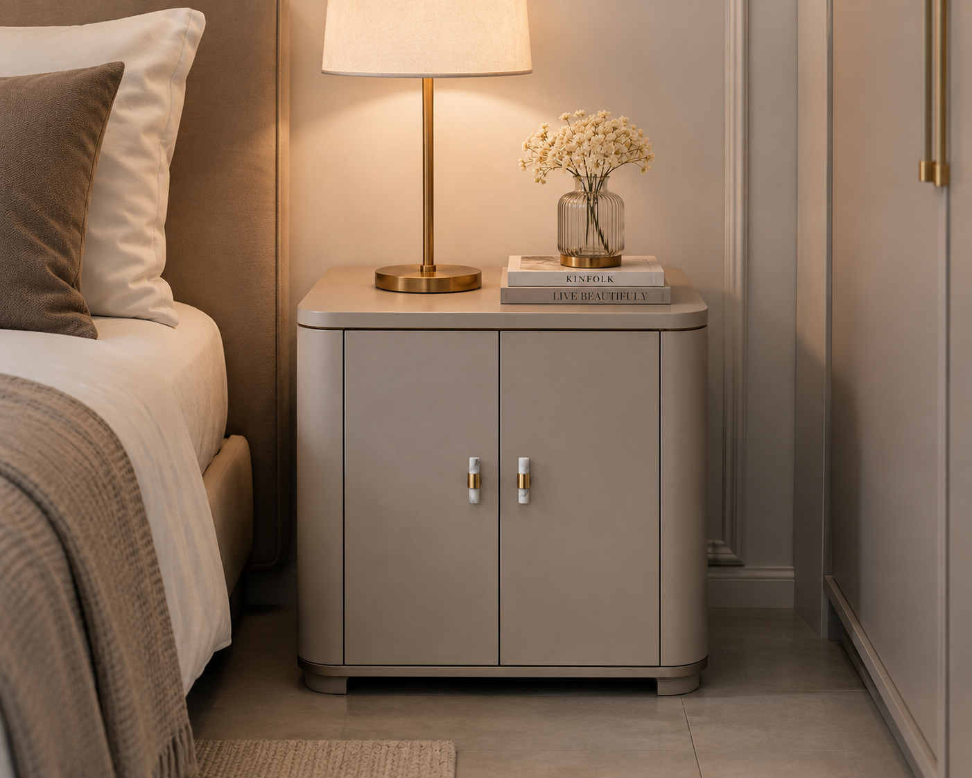 Karish Marble & Brass Cabinet Handles | Luxury Marble Handles India