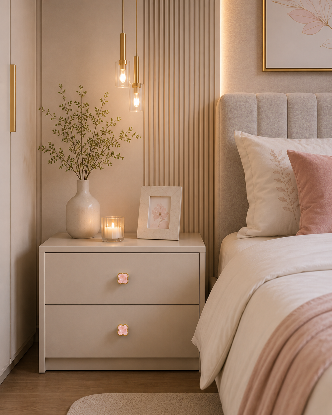 Clover Acrylic Brass Cabinet Knob | Brass Essence India