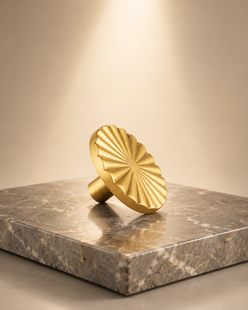 Cherry Blossom Solid Brass Cabinet Knob | Brass Essence