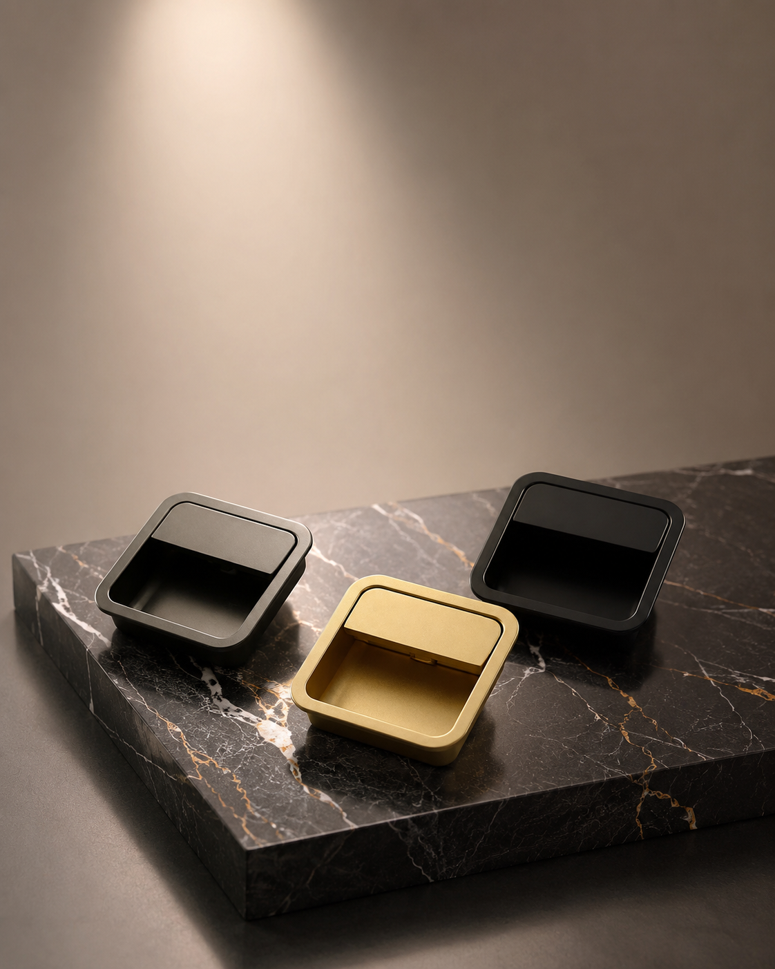 Recessed Matte Zinc Cabinet Handle Collection 1