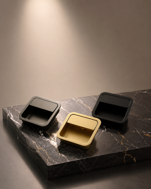 Recessed Matte Zinc Cabinet Handle Collection 1