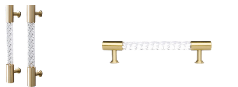 Twisted Clear Acrylic & Brass Cabinet Handle A-0012 by Brass Essence