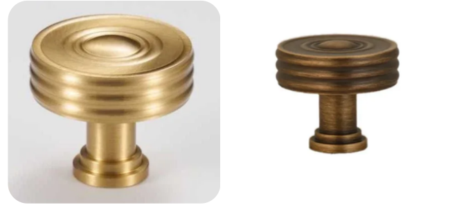 Concentric Ring Solid Brass Cabinet Knob B-0121 by Brass Essence