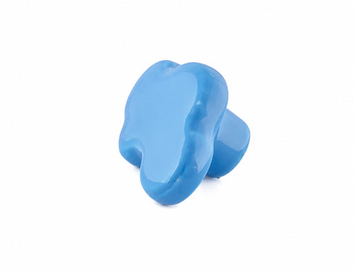 White and blue cloud-shaped ceramic kids cabinet knobs CR-0003 by Brass Essence