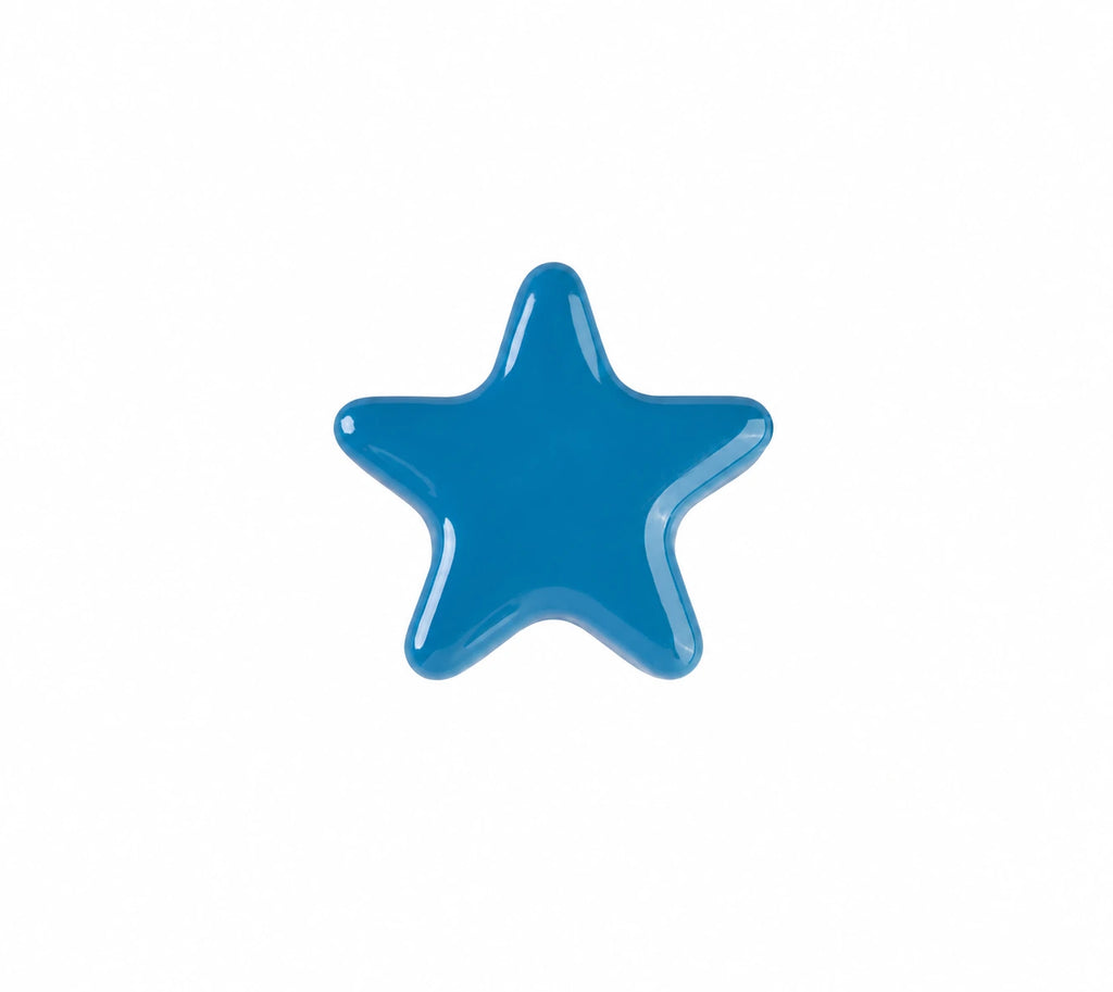 Star Ceramic Kids Cabinet Knob – White & Blue | Brass Essence