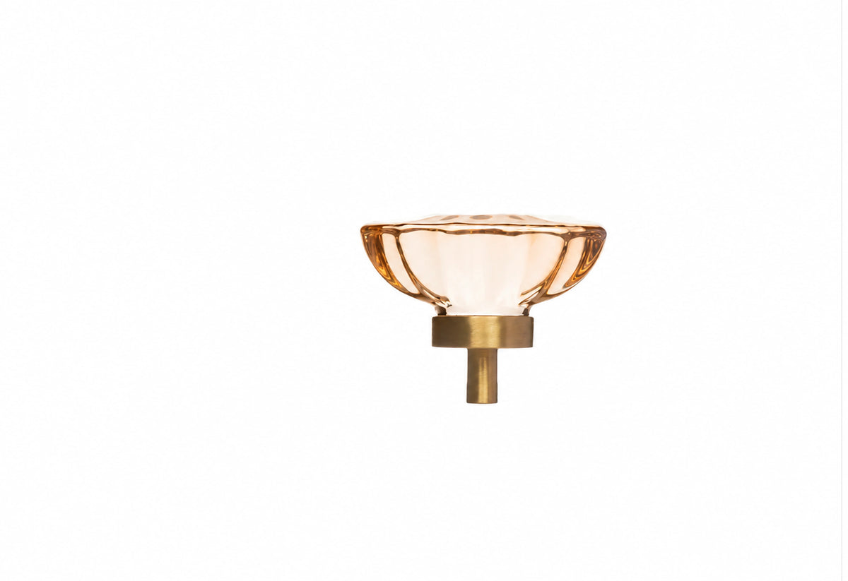 Diamond Faceted Crystal Cabinet Knob, champagne side – Brass Essence