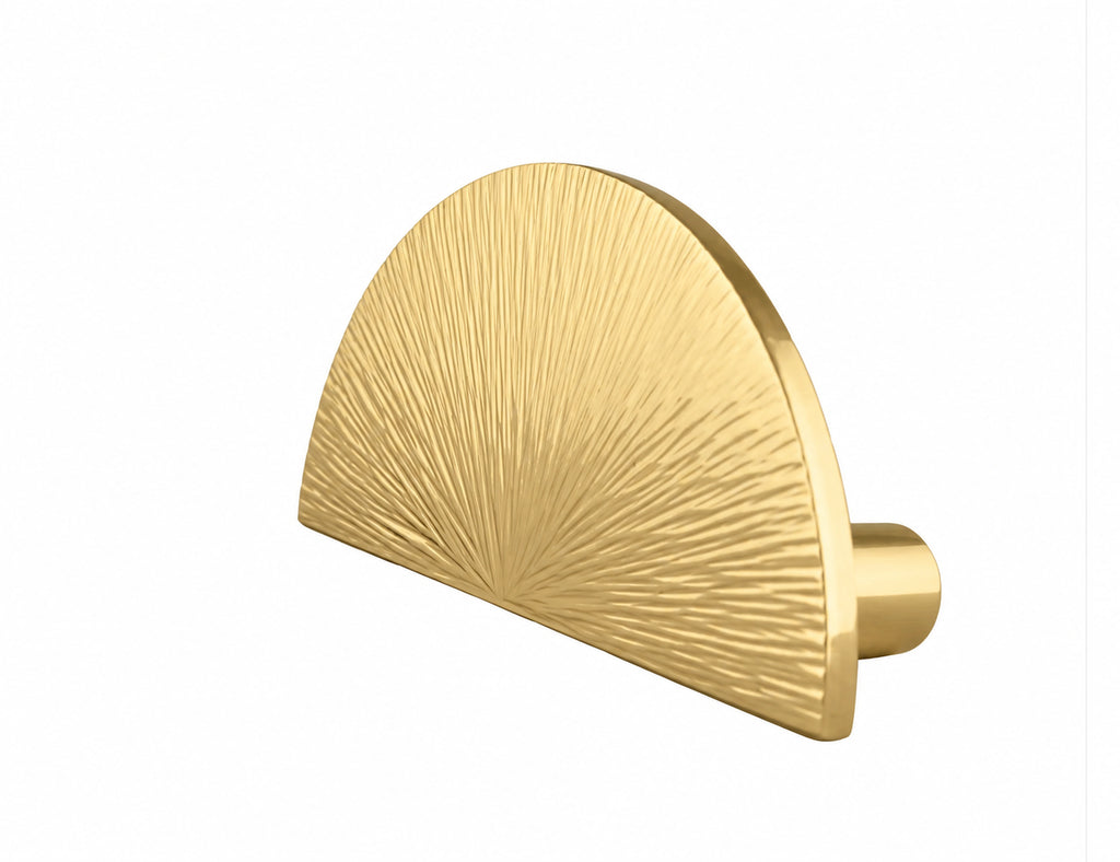 Hammered Brass Half-Circle Pulls, half circle angled – Brass Essence