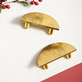 Hammered Brass Half-Circle Pulls, half circle pair rear – Brass Essence