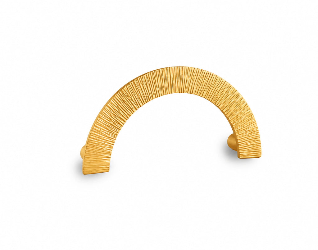 Hammered Brass Half-Circle Pulls, open half circle front – Brass Essence