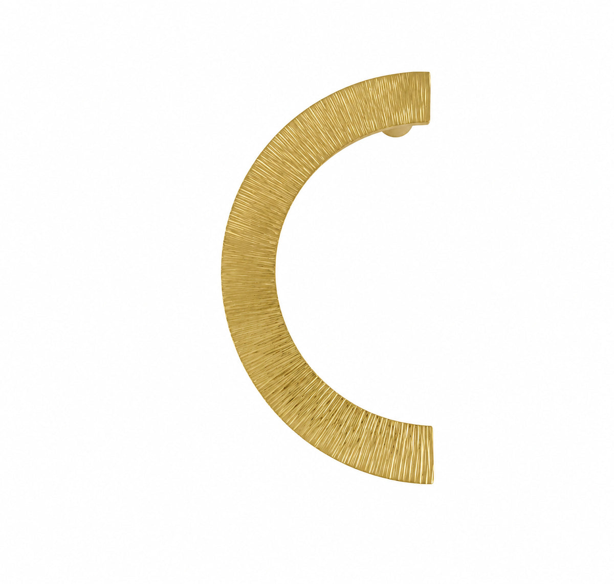 Hammered Brass Half-Circle Pulls, open half circle side – Brass Essence