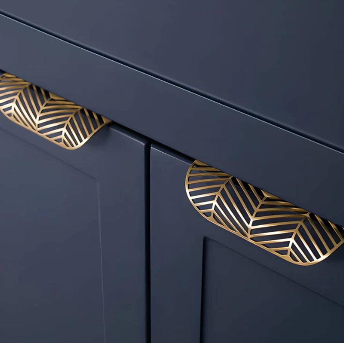 Leaf Design Kitchen Profile Handle Gold Finish | Brass Essence