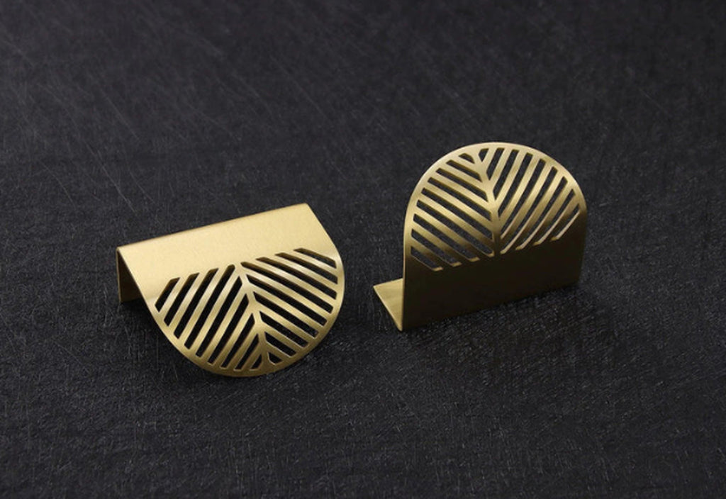 Leaf Design Kitchen Profile Handle Gold Finish | Brass Essence