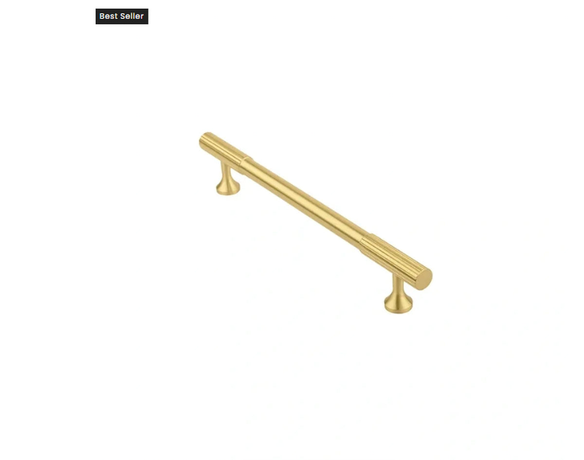 Linear Fluted Bar Cabinet Handle | Brass Essence