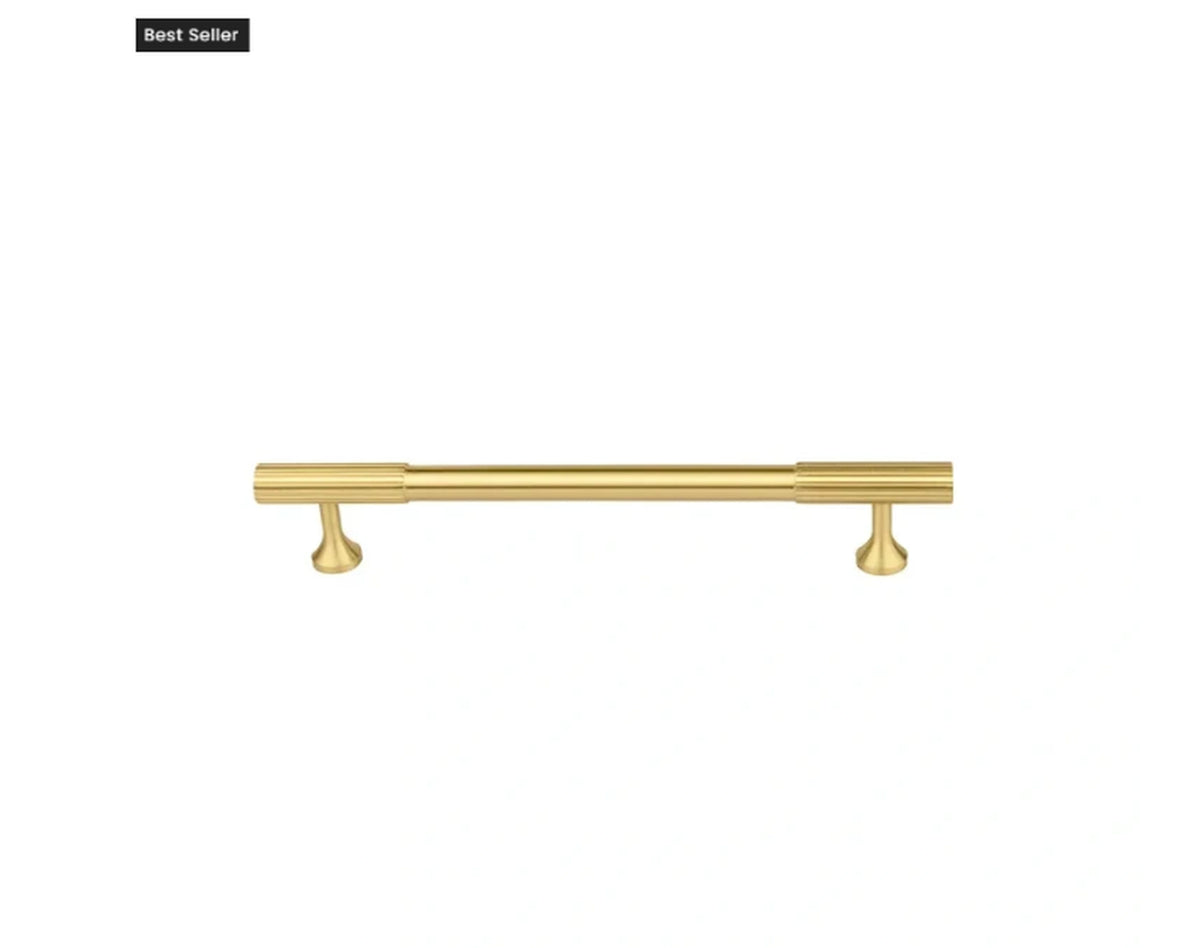 Linear Fluted Bar Cabinet Handle | Brass Essence