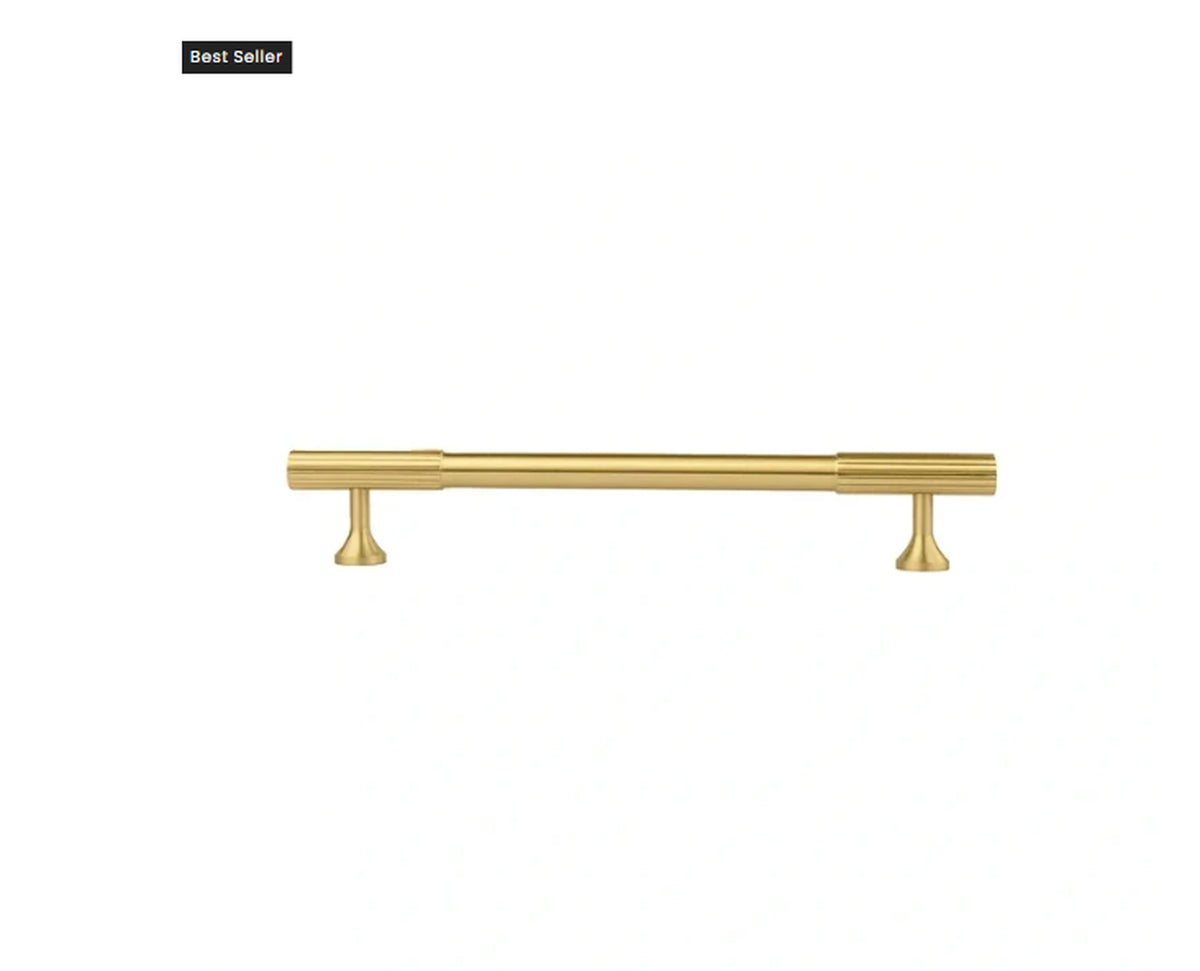 Linear Fluted Bar Cabinet Handle | Brass Essence