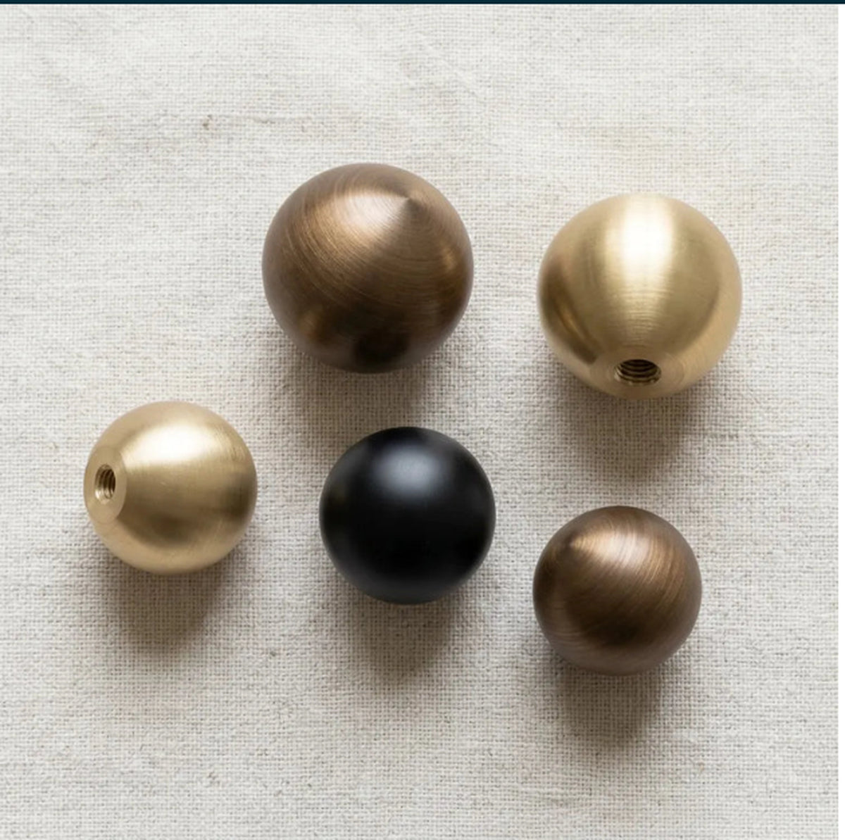 Round Ball Cabinet Knob Gold, Black & Bronze | Brass Essence