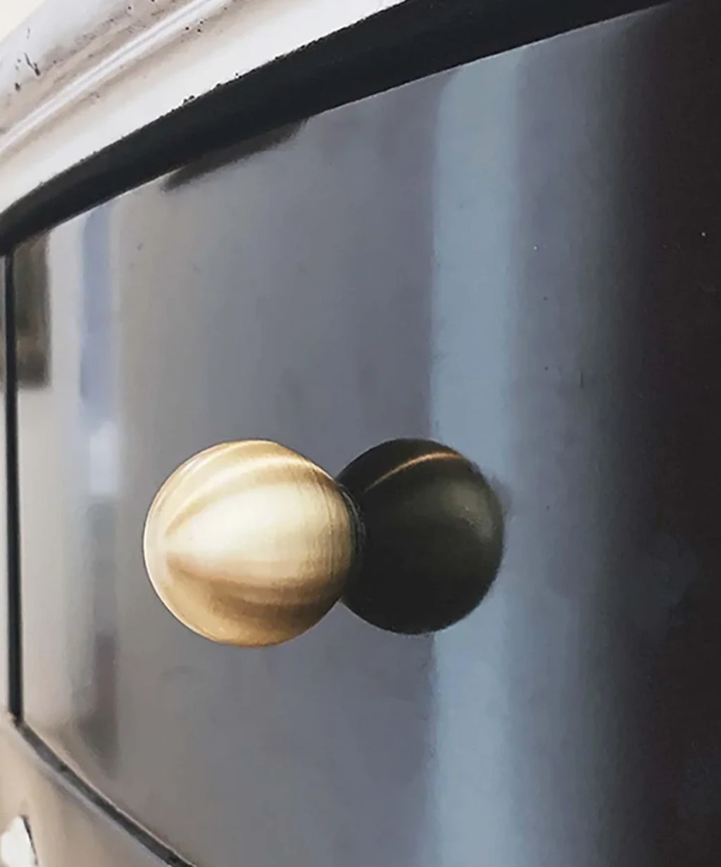 Round Ball Cabinet Knob Gold, Black & Bronze | Brass Essence