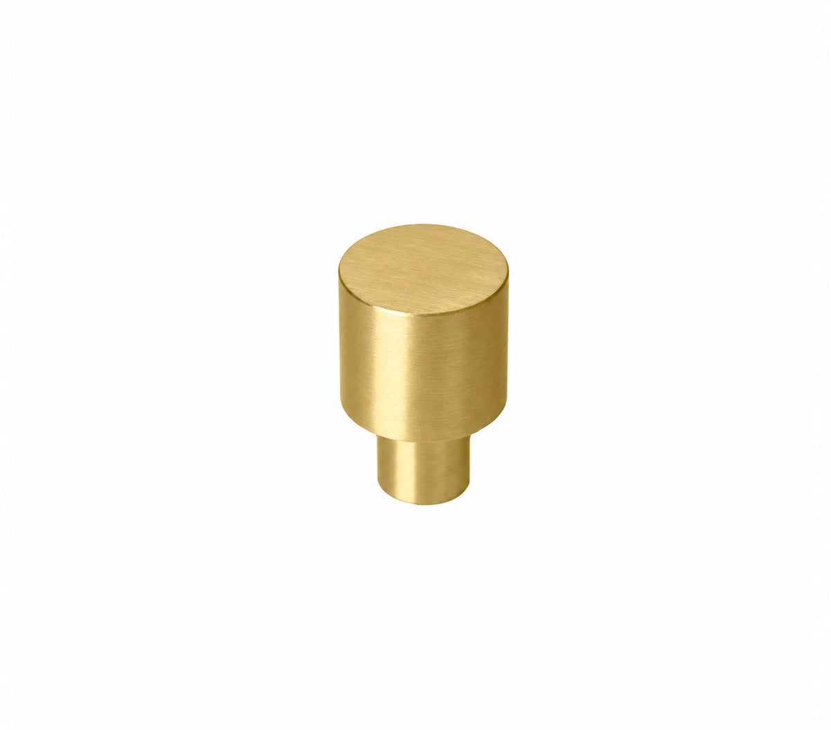 Salden upright cylindrical gold knob showing body and mounting stem – Brass Essence