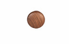 Tectona round walnut wooden cabinet knob, front face and grain detail – Brass Essence
